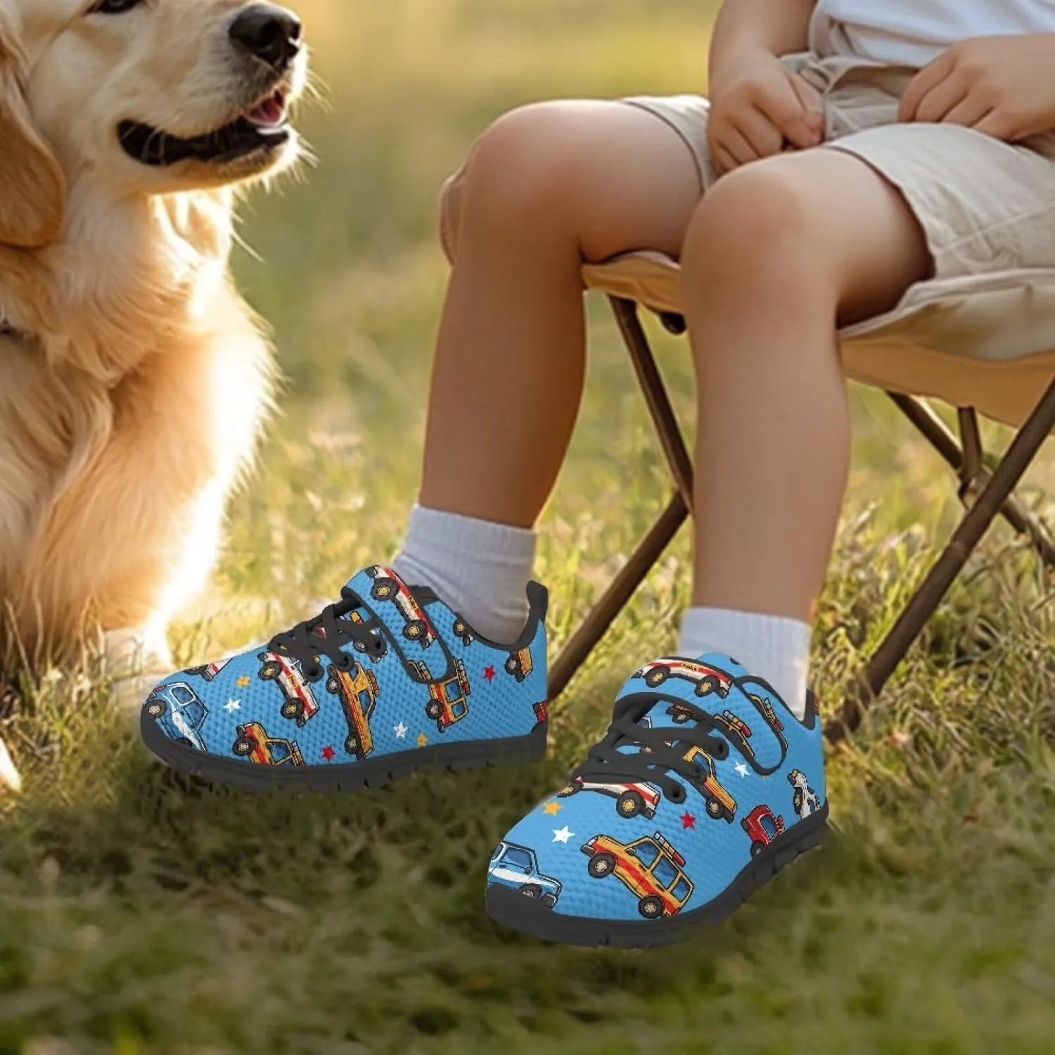 Kids Shoes Comfortable Breathable Hook and Loops Athletic Running Shoes for Litter Kids Non-Slip Lightweight School Sport Sneaker for Boys Girls US 11-15