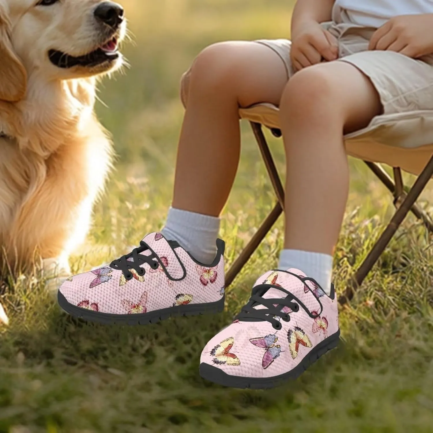 Kids Shoes Comfortable Breathable Hook and Loops Athletic Running Shoes for Litter Kids Non-Slip Lightweight School Sport Sneaker for Boys Girls US 11-15