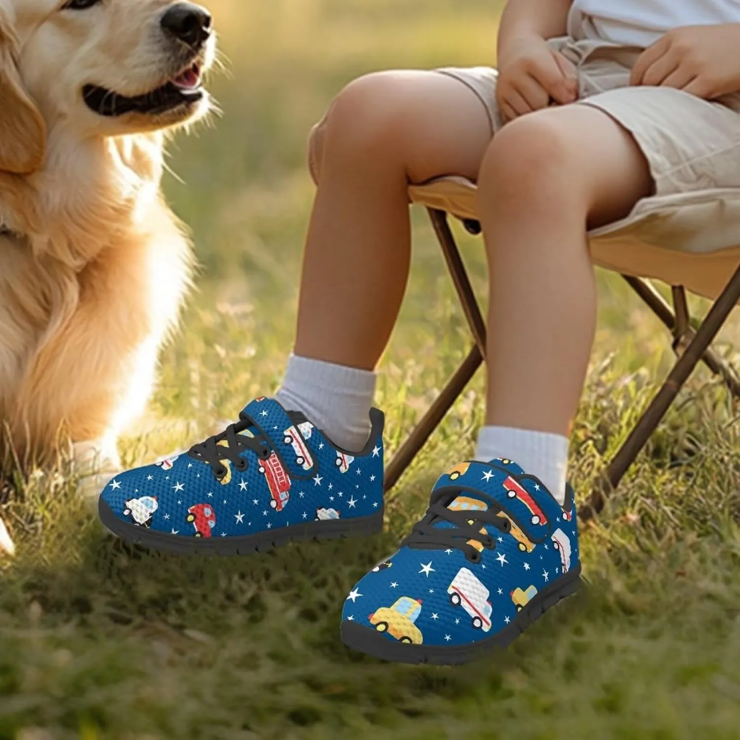 Kids Shoes Comfortable Breathable Hook and Loops Athletic Running Shoes for Litter Kids Non-Slip Lightweight School Sport Sneaker for Boys Girls US 11-15
