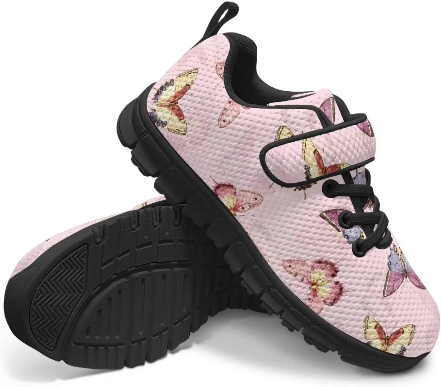 Kids Shoes Comfortable Breathable Hook and Loops Athletic Running Shoes for Litter Kids Non-Slip Lightweight School Sport Sneaker for Boys Girls US 11-15