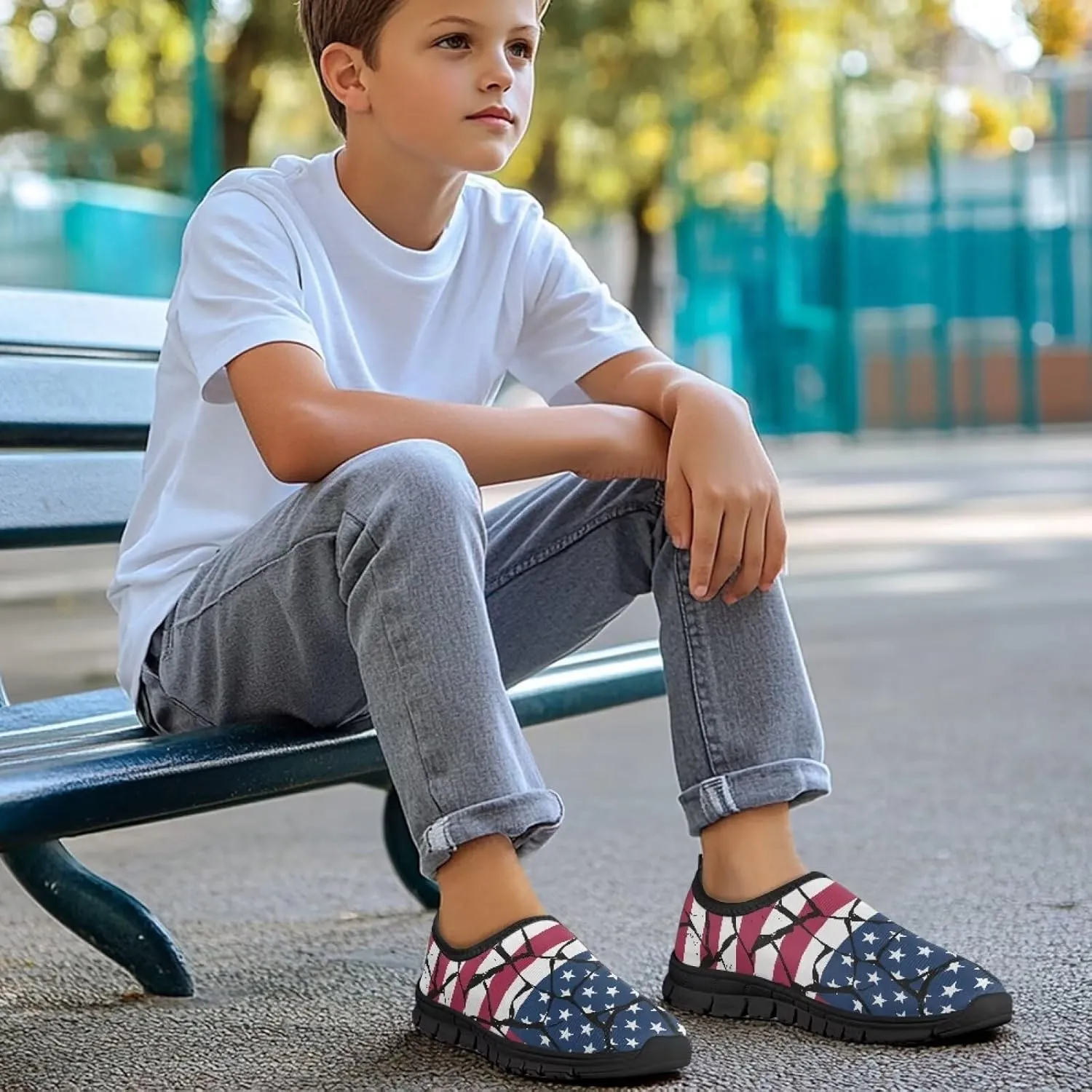 Loafers for Girls Boys,Kids Slip On Flats Sneaker for Back School,Non-Slip Black Sole Running Shoes,Size 11 to 15