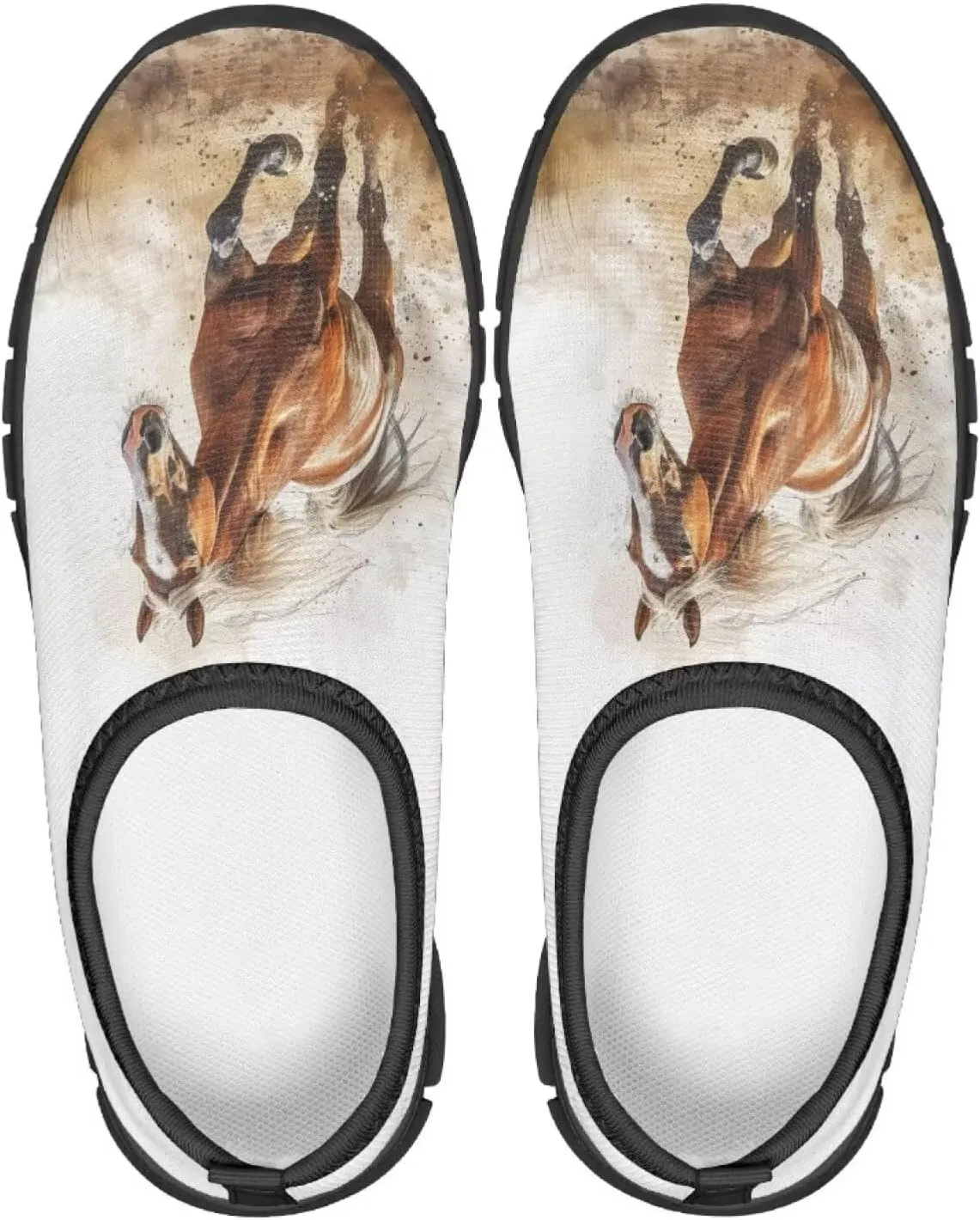 Low Cut Horse Print Running Shoes for Boys and Girls Comfortable Casual Sneakers Laceless Walking Shoes