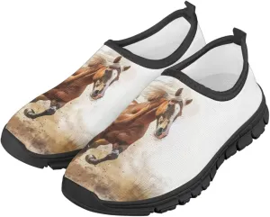 Low Cut Horse Print Running Shoes for Boys and Girls Comfortable Casual Sneakers Laceless Walking Shoes