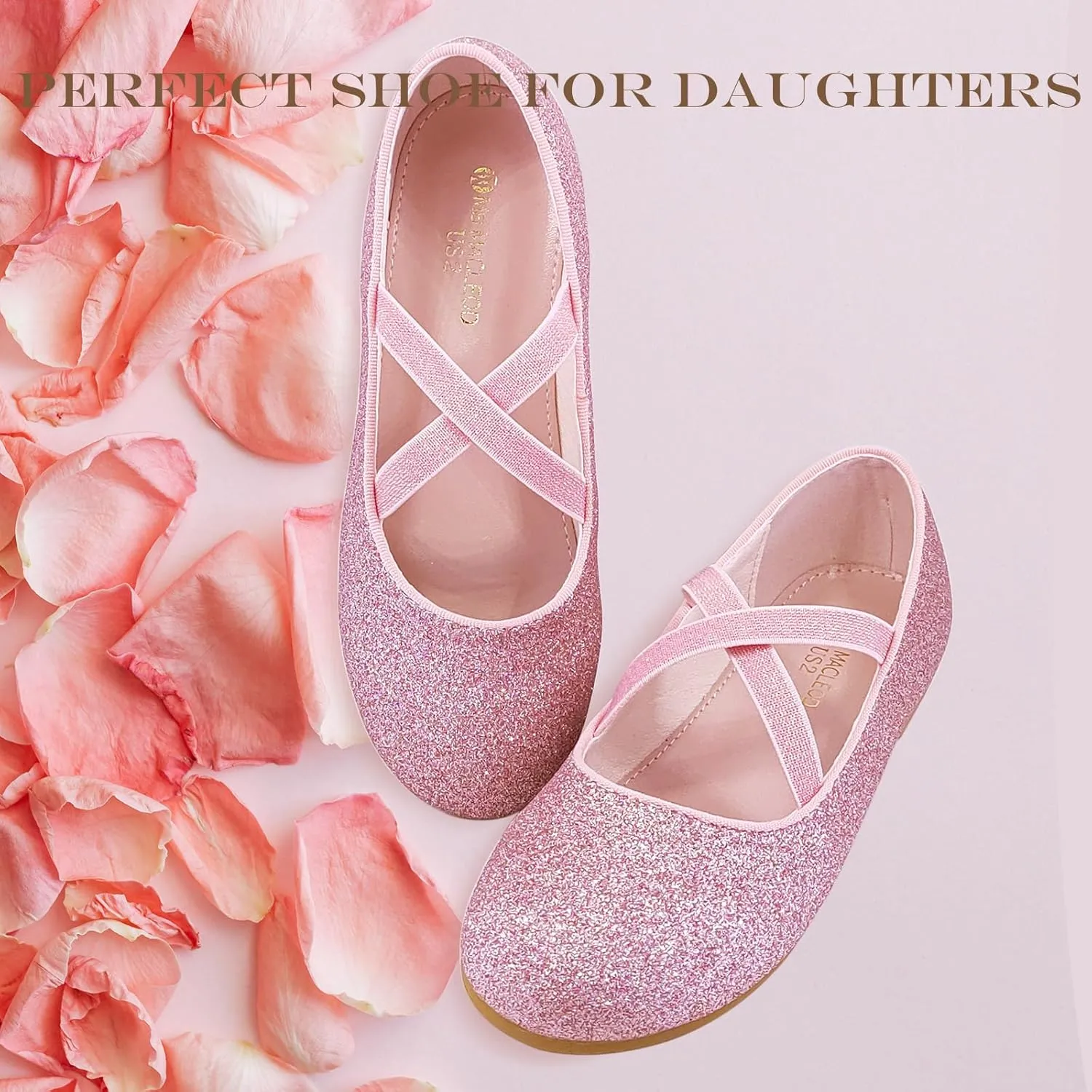 Mei MACLEOD Girl's Mary Jane Shoes Ballerina Shoes, Princess Dress Shoes for Party Wedding