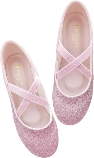 Mei MACLEOD Girl's Mary Jane Shoes Ballerina Shoes, Princess Dress Shoes for Party Wedding