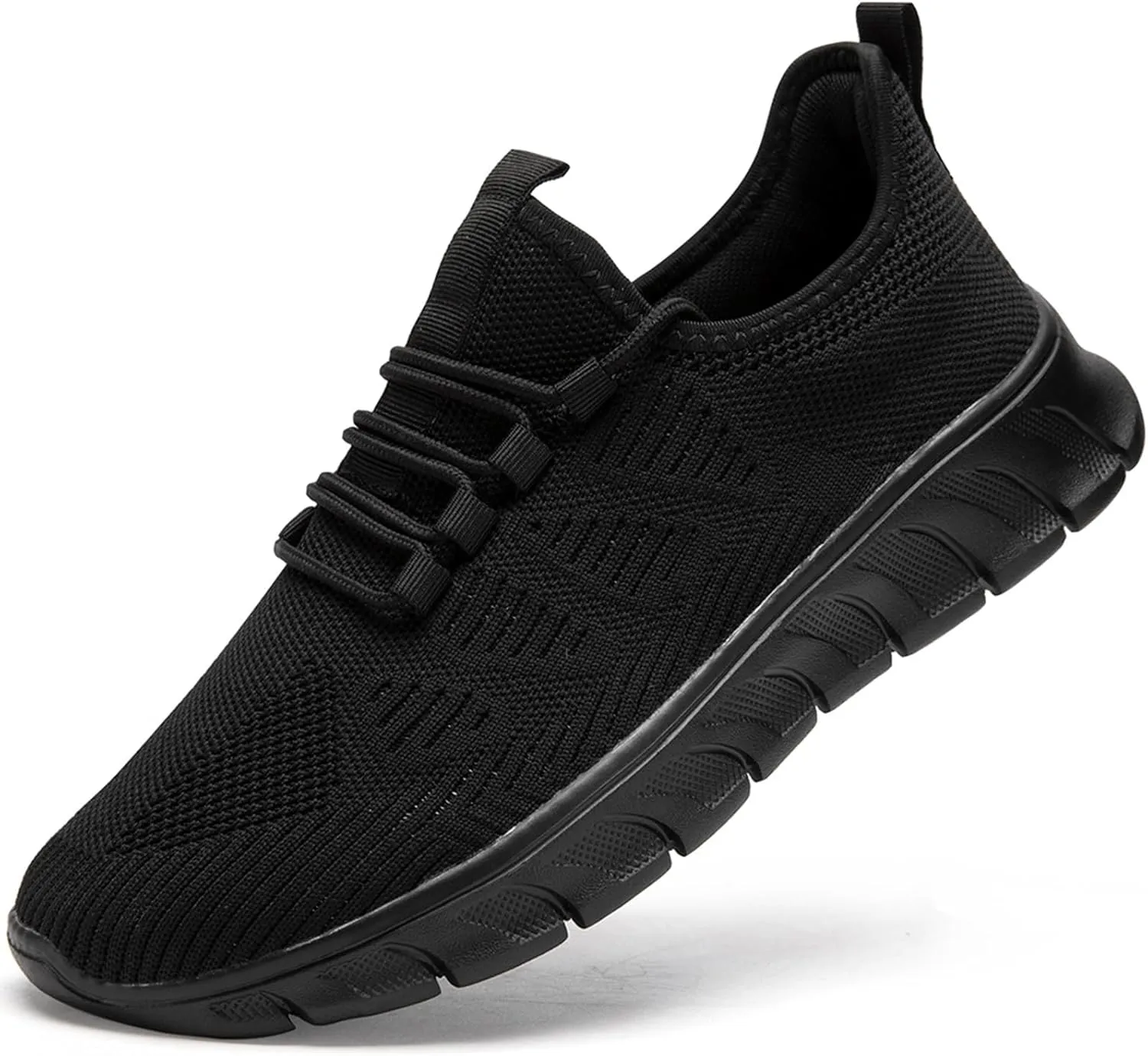 Men Tennis Shoes Running - Gym Sneakers Shoes Walking Workout Non Slip Walking Athletic Slip on Breathable Mesh Comfortable Lightweight Casual Sports Black 7
