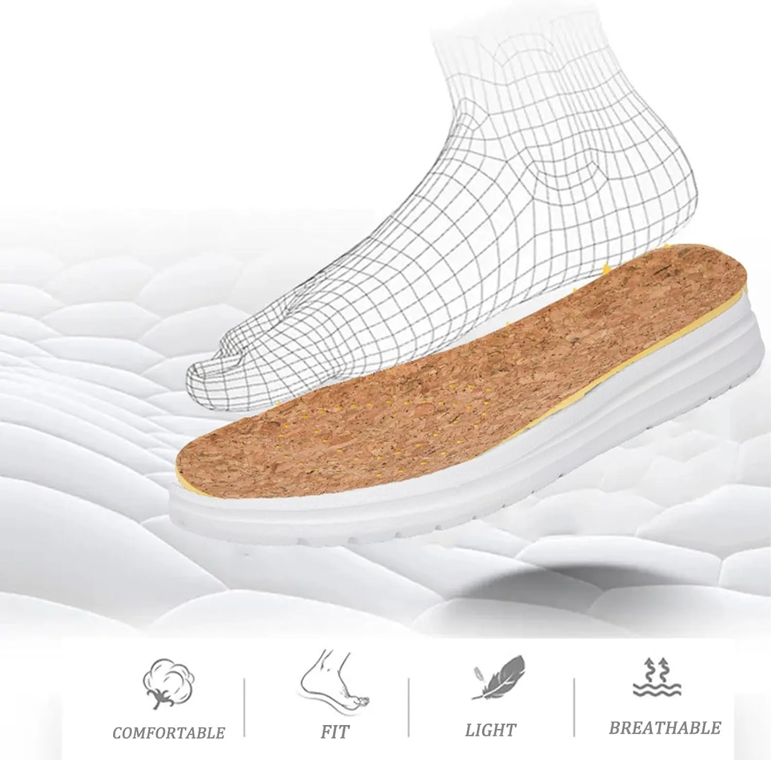 Mens Canvas Platform Mules Clogs with Arch Support Slip on Breathable Soft Sole Flat Slingback Loafers Comfortable Indoor Outdoor Garden Orthotic Mule Sandals