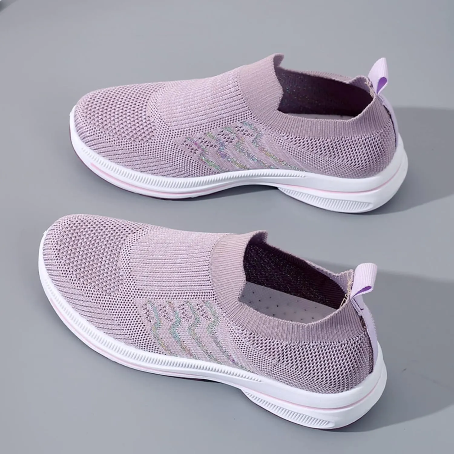 Mesh Running Leisure Sport Casual Flat Shoes Outdoor Trainer Fitness Breathable Shoes Women Glitter Woman Sneakers