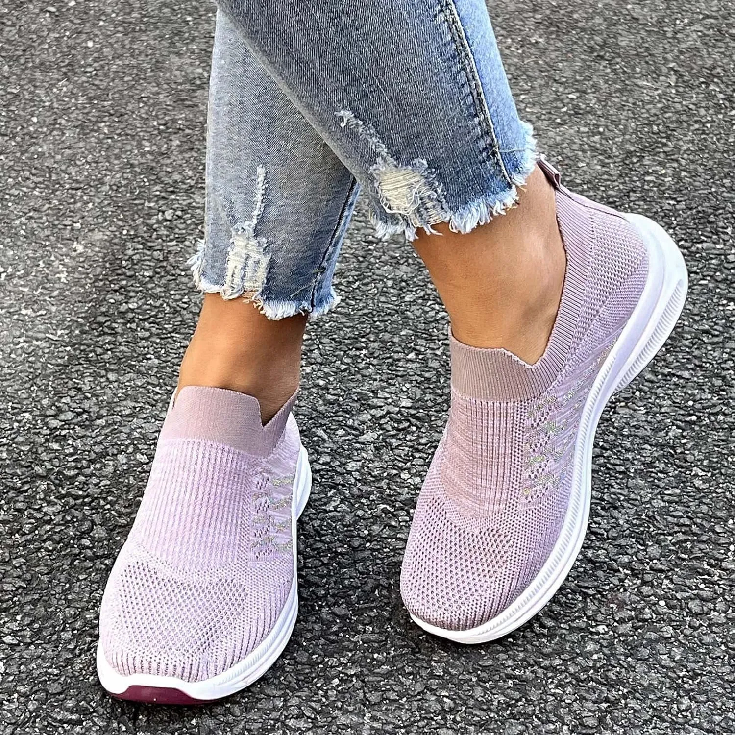 Mesh Running Leisure Sport Casual Flat Shoes Outdoor Trainer Fitness Breathable Shoes Women Glitter Woman Sneakers