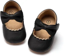 Miamooi Infant Baby Girls Wedding Dress Shoes Bow Ballet Princess Mary Jane Flats Toddler First Walkers Sneaker Newborn Crib Baptism Shoes