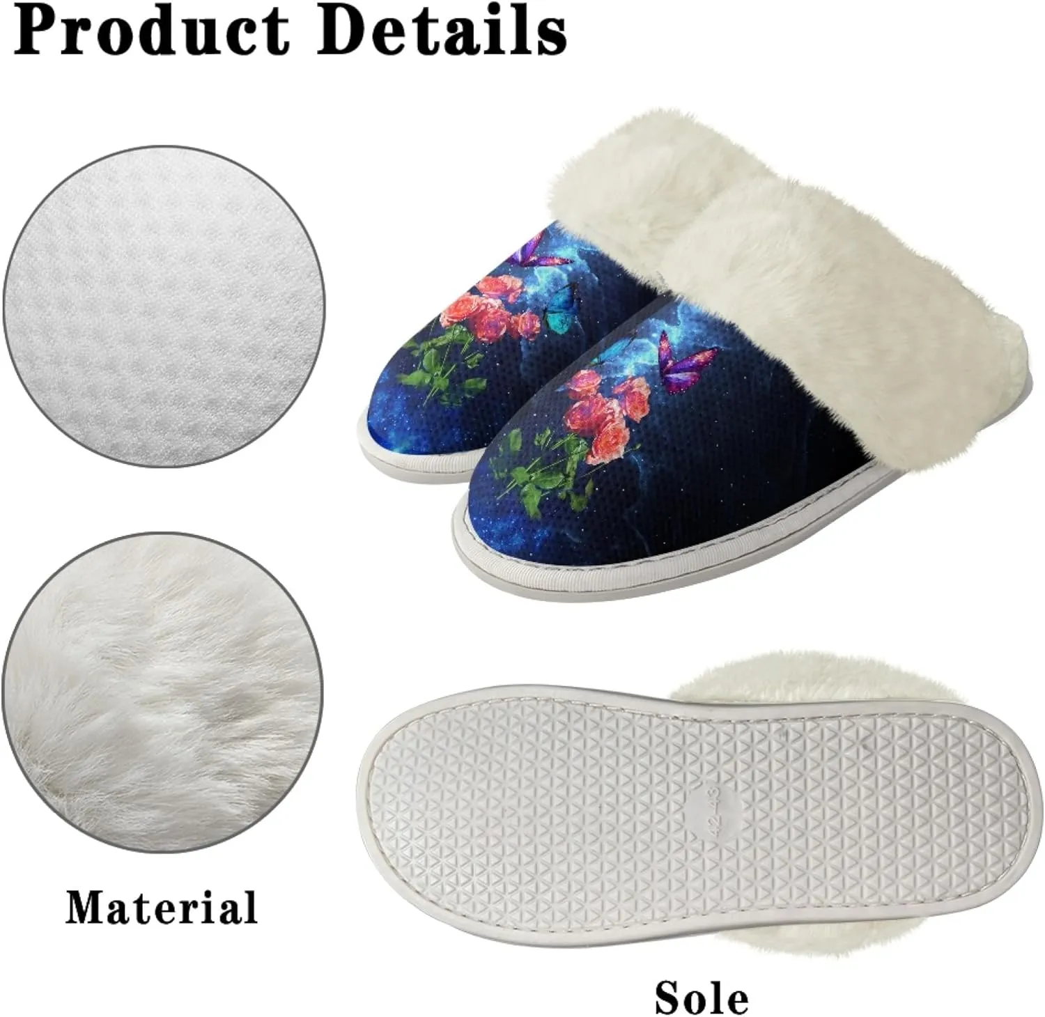 Micoklinlin Women's Slippers Cute Plush Fuzzy Lined House Shoes for Men Comfy Flannel Bedroom Slippers for Autumn Winter