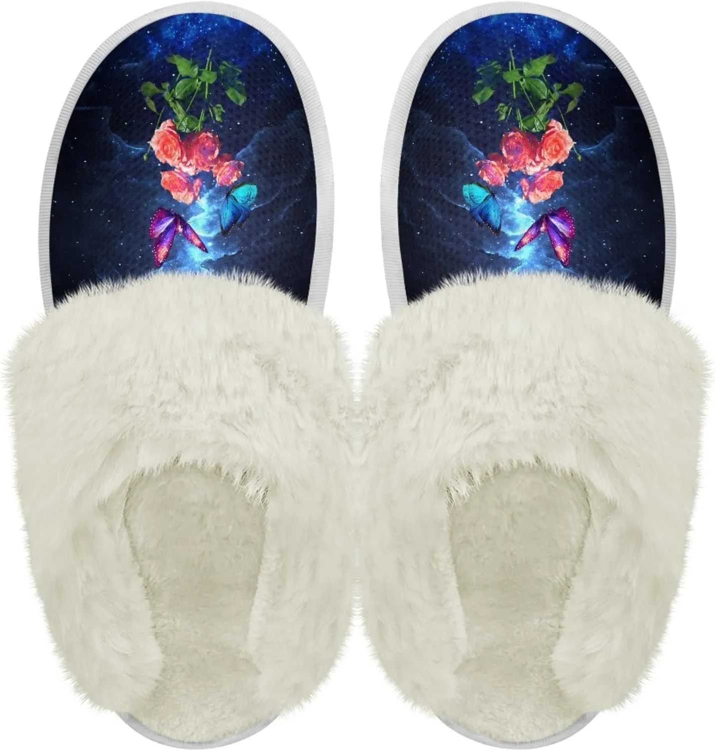 Micoklinlin Women's Slippers Cute Plush Fuzzy Lined House Shoes for Men Comfy Flannel Bedroom Slippers for Autumn Winter