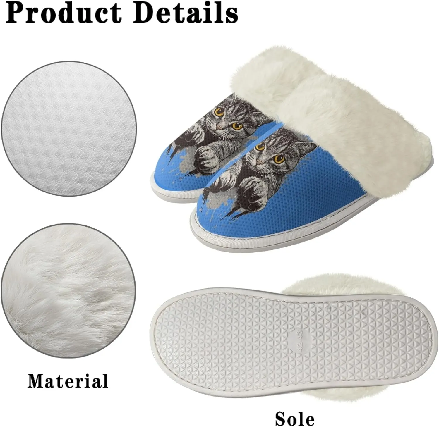 Micoklinlin Women's Slippers Cute Plush Fuzzy Lined House Shoes for Men Comfy Flannel Bedroom Slippers for Autumn Winter