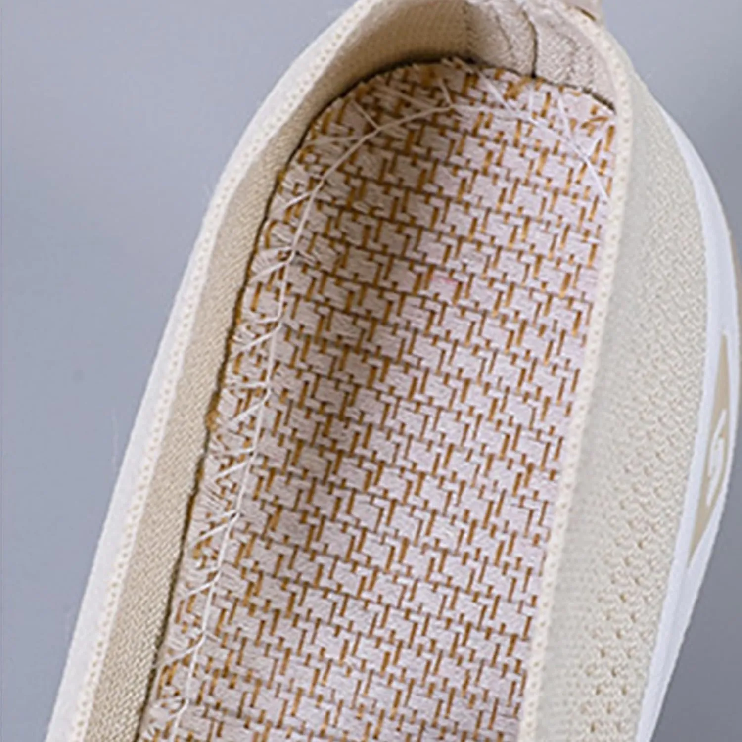 Mmoneyake Women's Woven Orthopedic Breathable Soft Shoes Diabetic Foam Walking Shoes Mesh Knitted Woven Low Top Walking Shoe Slip-On Indoor Outdoor Casual Sneakers