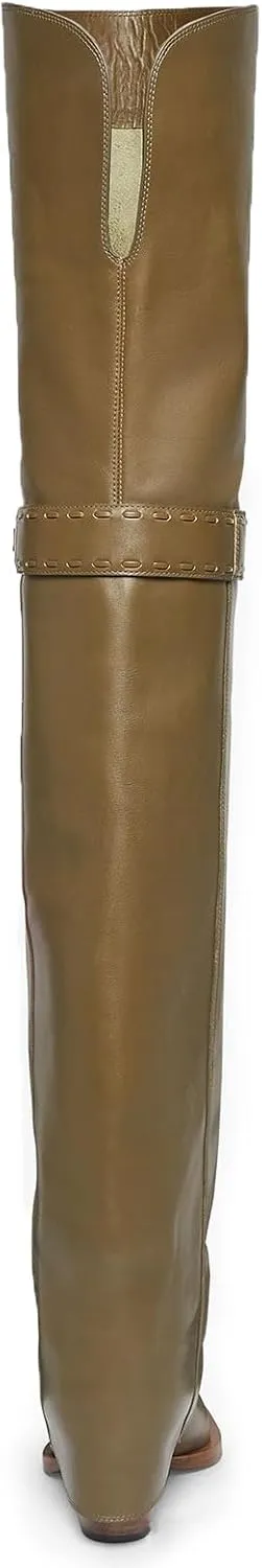 Over The Knee Boots for Women Fold Over Long Boots Chunky Heel Womens Fall Boots with Square Toe