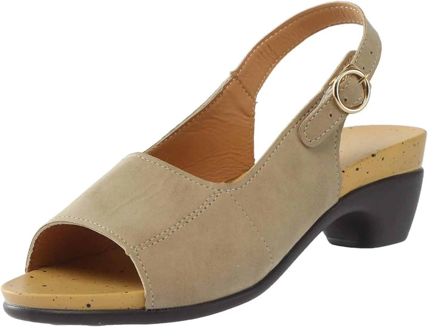 Sandals for Women Elegant Comfortable Open Toe Low Chunky Heel Shoes Women's Dressy Fashion Sandals Flat Slingback Fish Mouth Beach Slip On Wedding Trendy Sandal Dressy Work