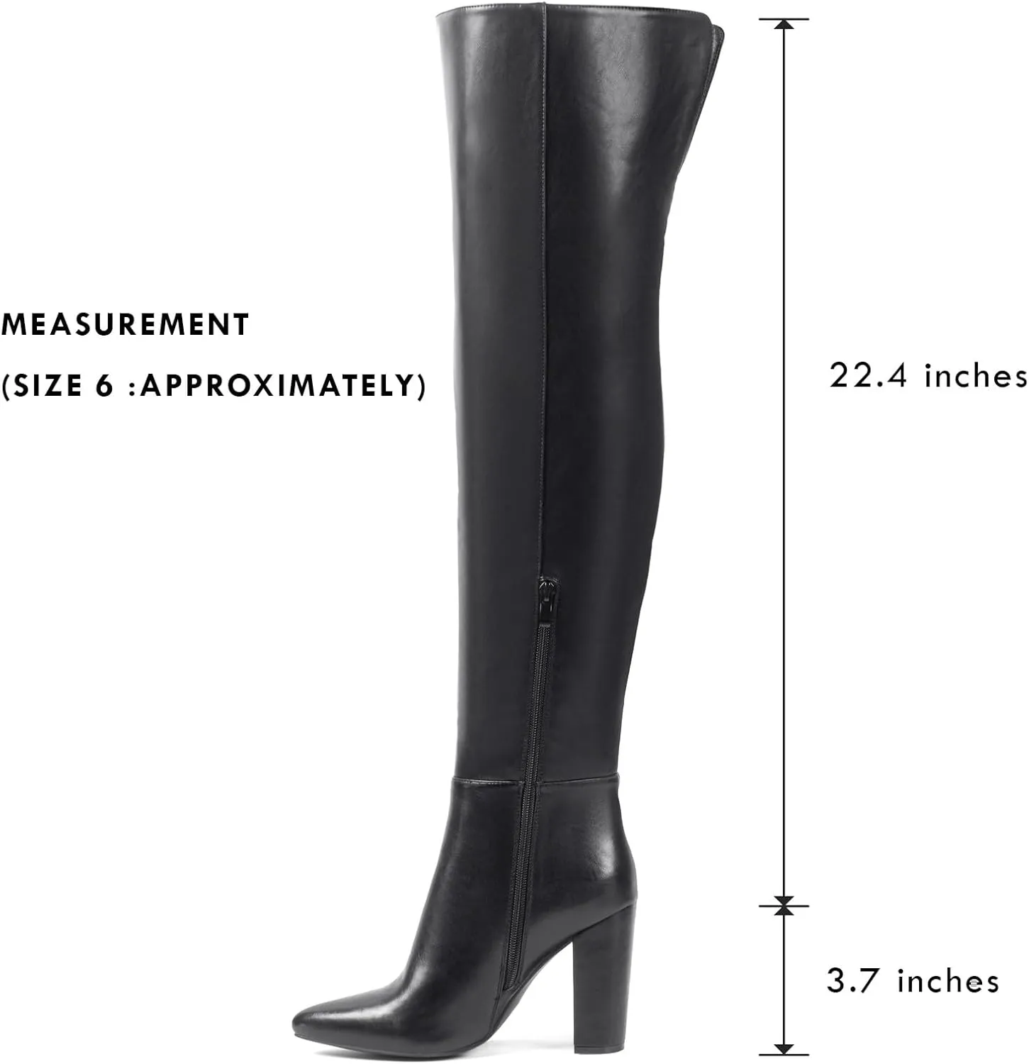 Shoe'N Tale Thigh High Over The Knee Boots for Women Block Chunky Heel Suede Long Pointed Toe Boots