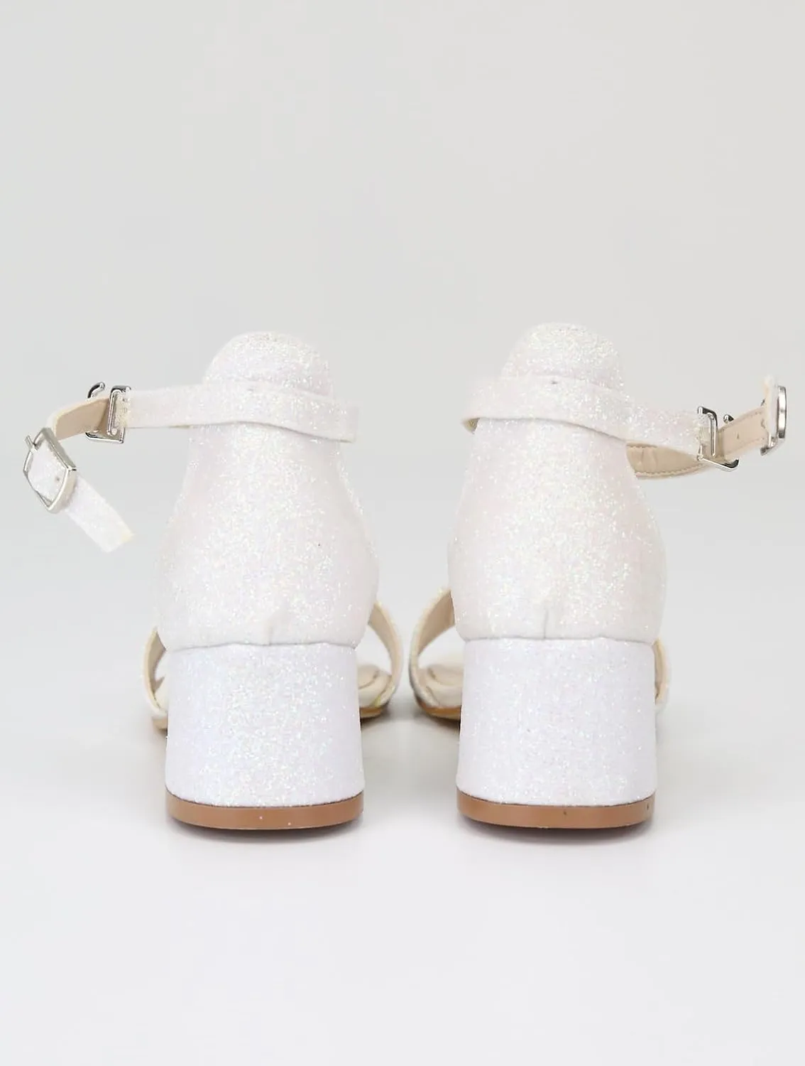 SIRRI Girls Ankle-Strap Shoes, Block Heels Sandals with Glitter for Special Occasion