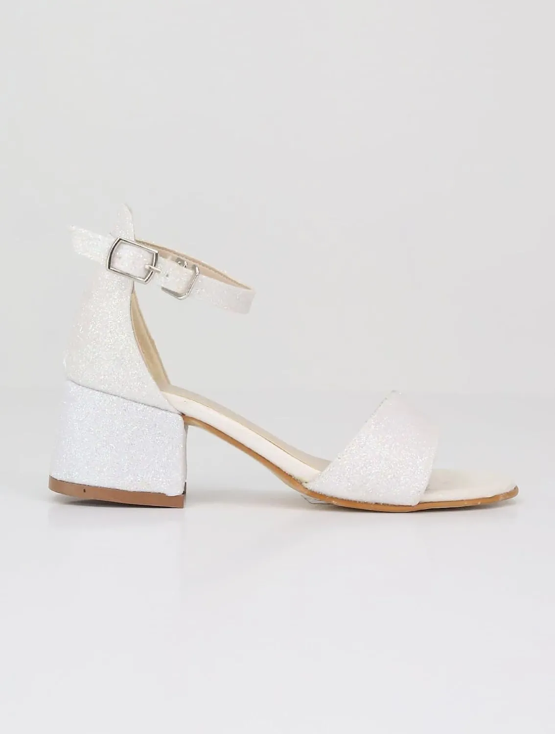 SIRRI Girls Ankle-Strap Shoes, Block Heels Sandals with Glitter for Special Occasion