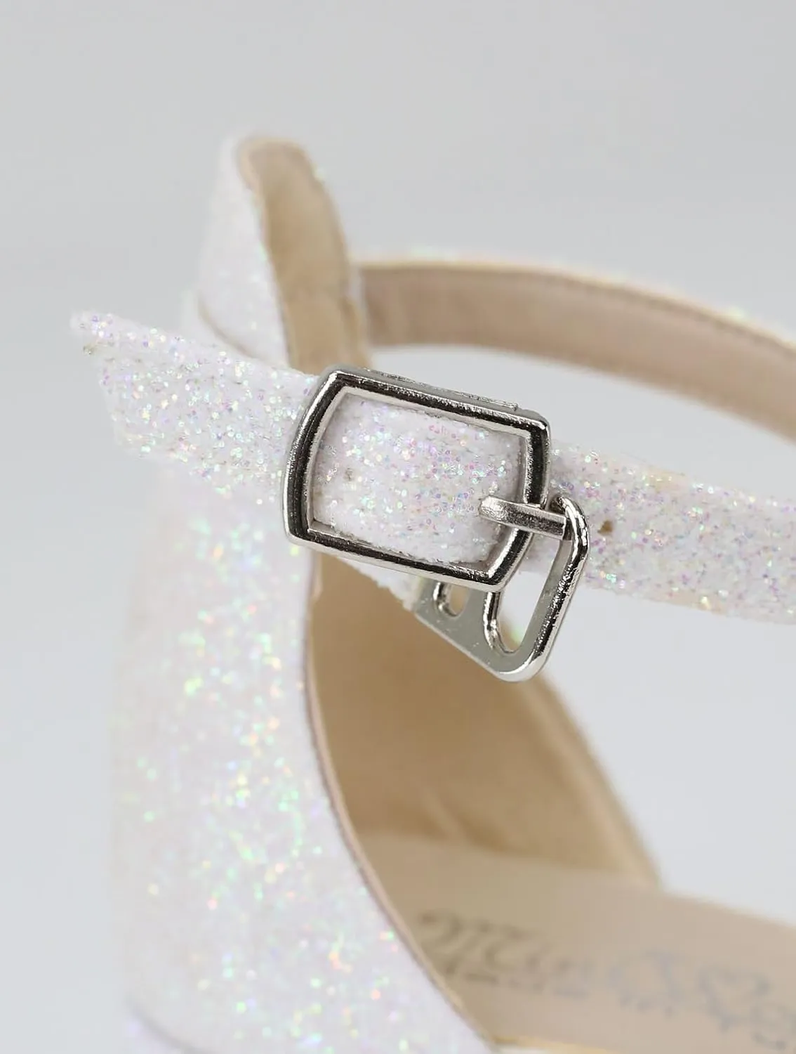SIRRI Girls Ankle-Strap Shoes, Block Heels Sandals with Glitter for Special Occasion
