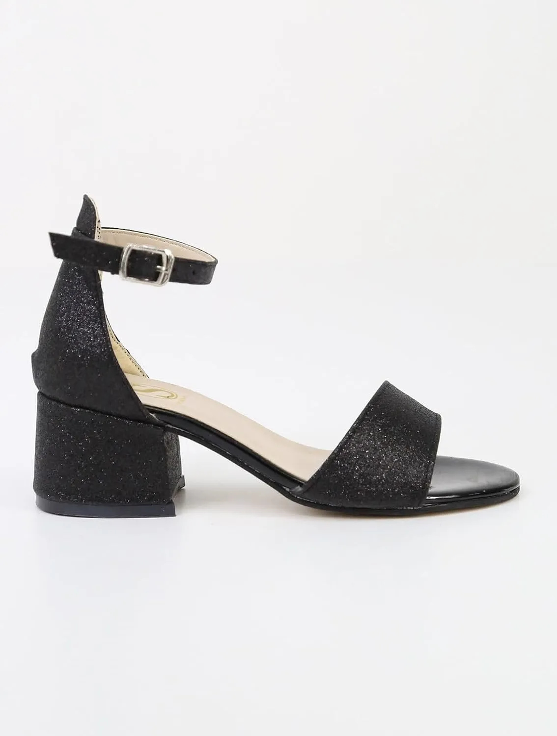 SIRRI Girls Ankle-Strap Shoes, Block Heels Sandals with Glitter for Special Occasion