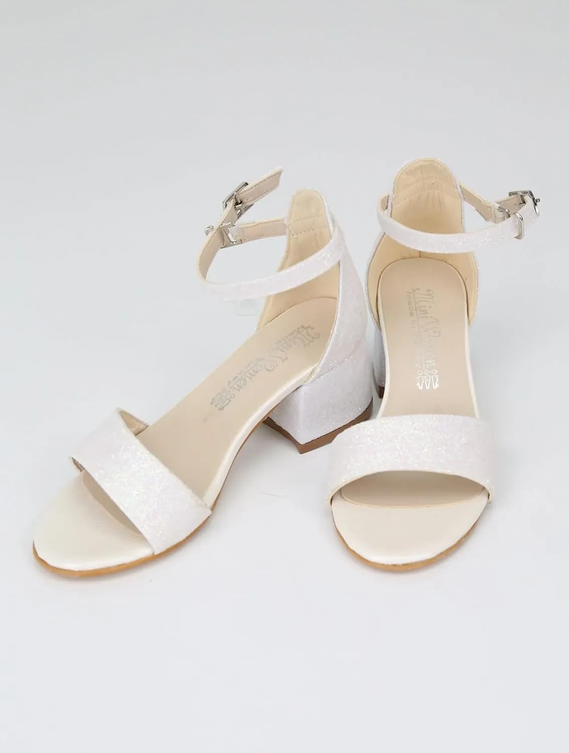 SIRRI Girls Ankle-Strap Shoes, Block Heels Sandals with Glitter for Special Occasion