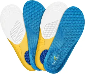Skyfoot Kids Shoe Inserts, 2 Pairs Breathability Soft Cushioning Children's Sports Athletic Replacement Insoles for Childs' Worn Insert, Sweaty Feet, Shoes' Comfort Fit (Blue, Toddler: 9-12.5)