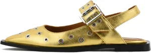 Slingback Flats for Women with Pointed Toe Adjustable Strap Comfortable and Casual Design Ideal for Dress Occasions with Stylish Grommet Details