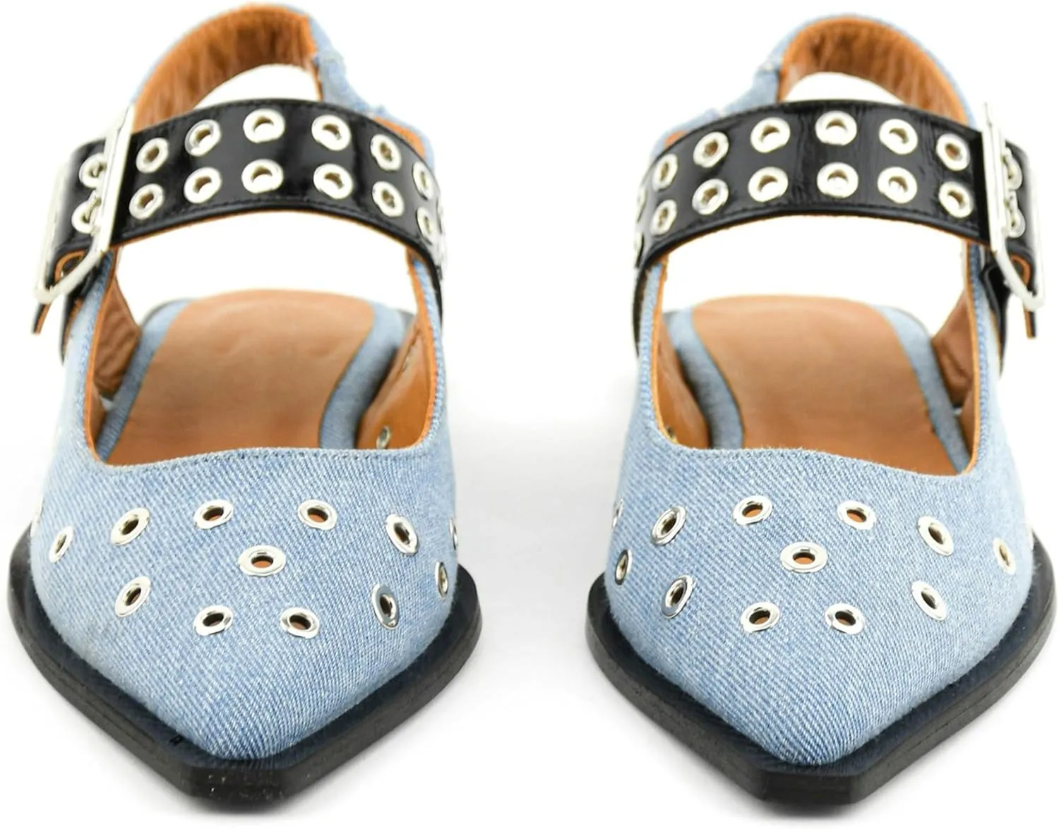 Slingback Flats for Women with Pointed Toe Adjustable Strap Comfortable and Casual Design Ideal for Dress Occasions with Stylish Grommet Details