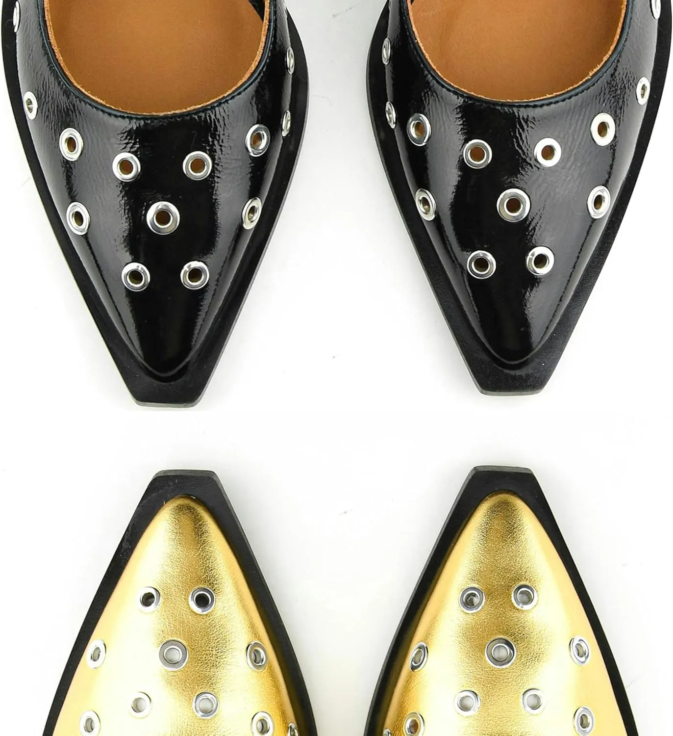 Slingback Flats for Women with Pointed Toe Adjustable Strap Comfortable and Casual Design Ideal for Dress Occasions with Stylish Grommet Details