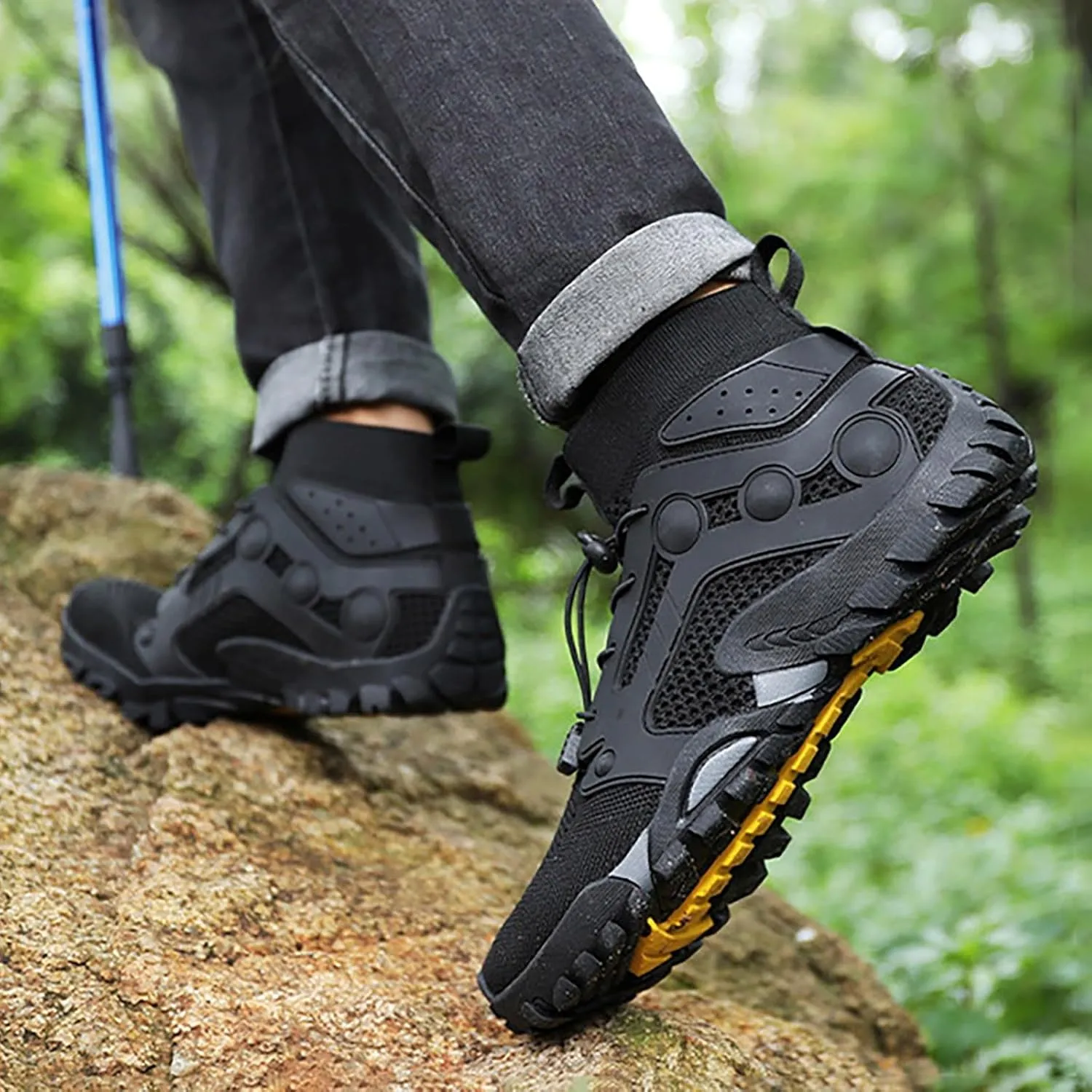 Slip on Walking Shoes for Men Comfort Memory Foam Hiking Shoes Breathable Lightweight Fashion Sneakers Non Slip Arch Support Cushioning Training Gym Shoes Wide Width
