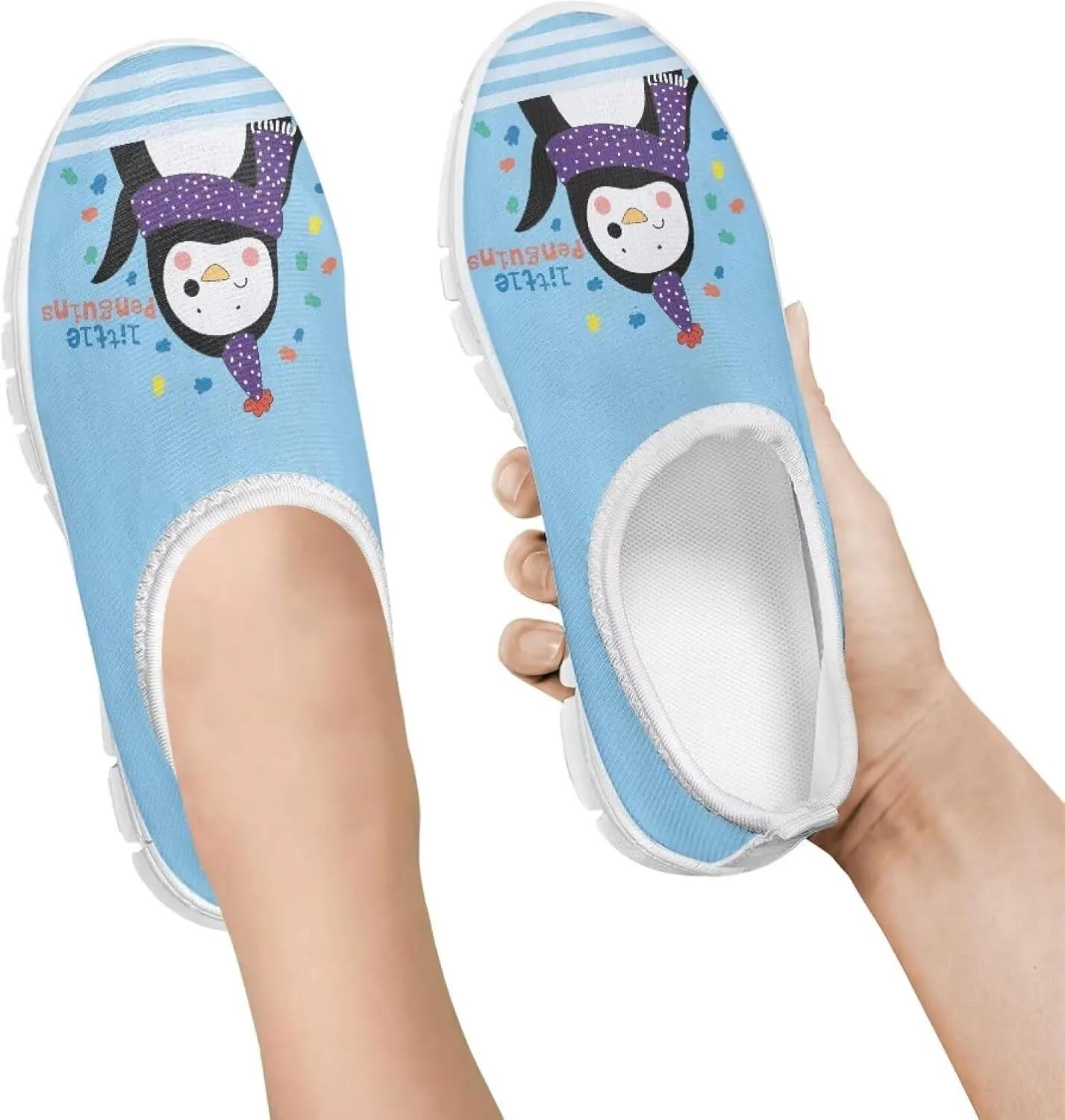 Sneakers for Girls Boys,Kids Stylish Slip On Flats Skateboard Shoes Lightweight Non-Slip White Sole Shoes