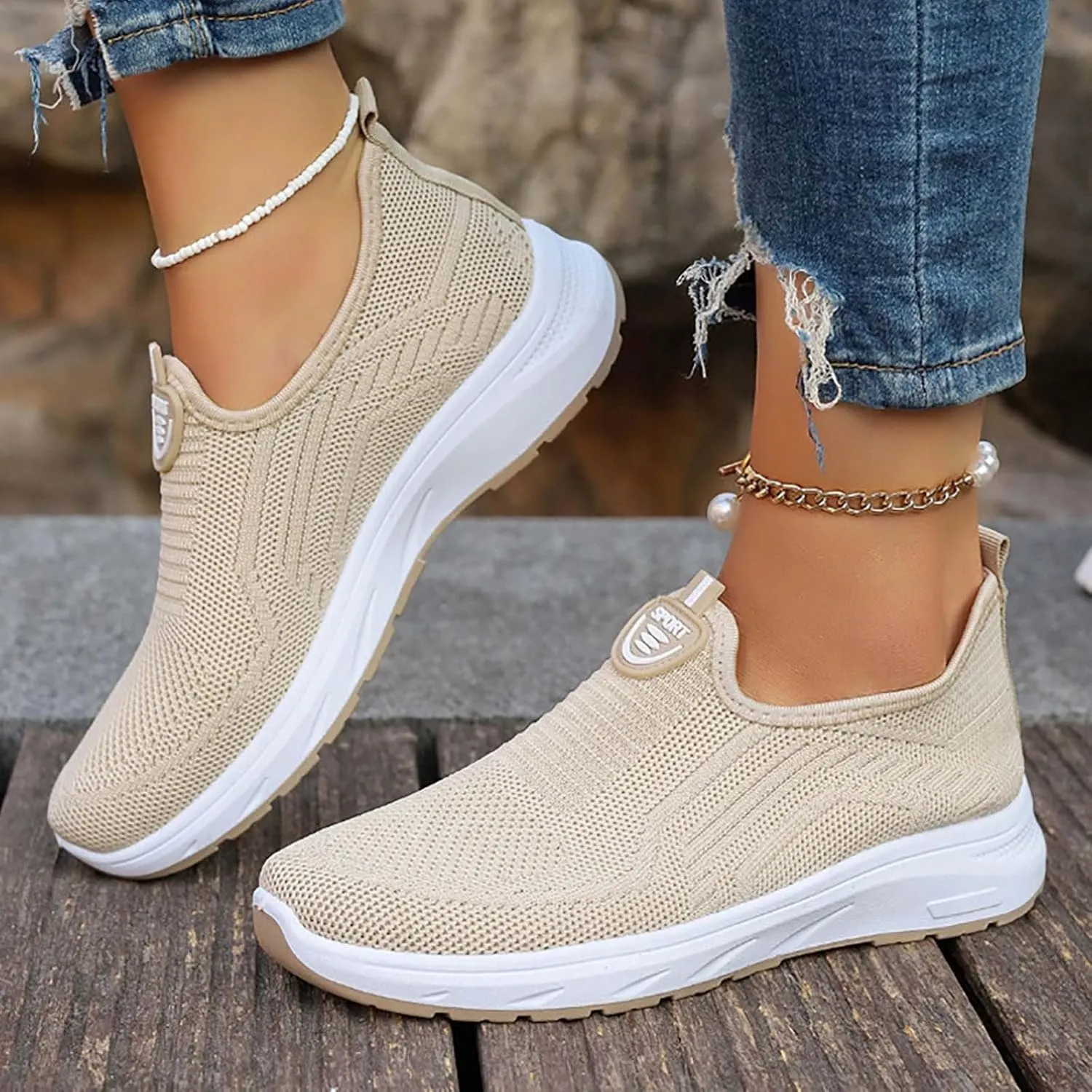 Sneakers for Plantar Fasciitis for Women Breathable Knitted Comfort Orthopedic Casual Shoes Summer Walking Sneakers