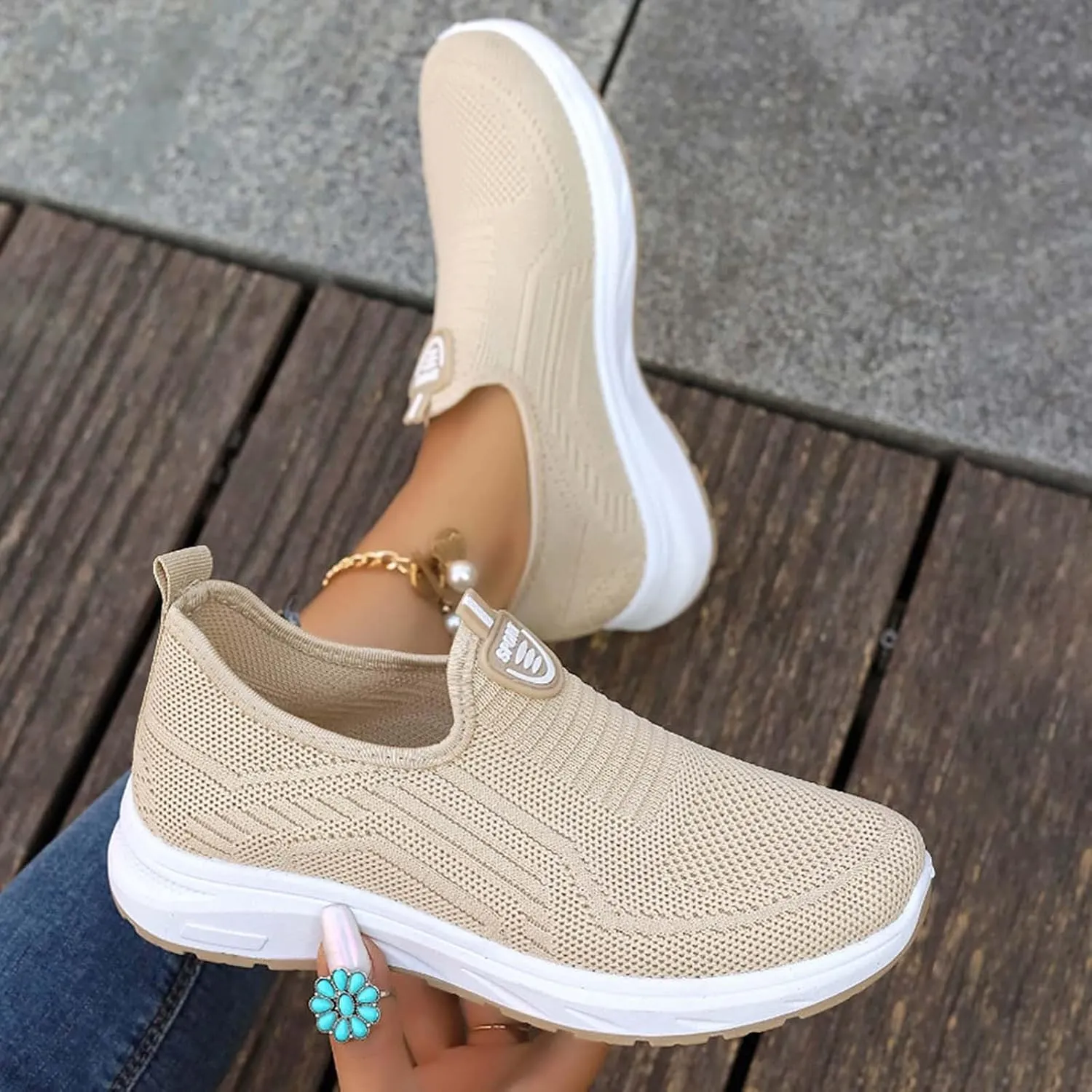 Sneakers for Plantar Fasciitis for Women Breathable Knitted Comfort Orthopedic Casual Shoes Summer Walking Sneakers