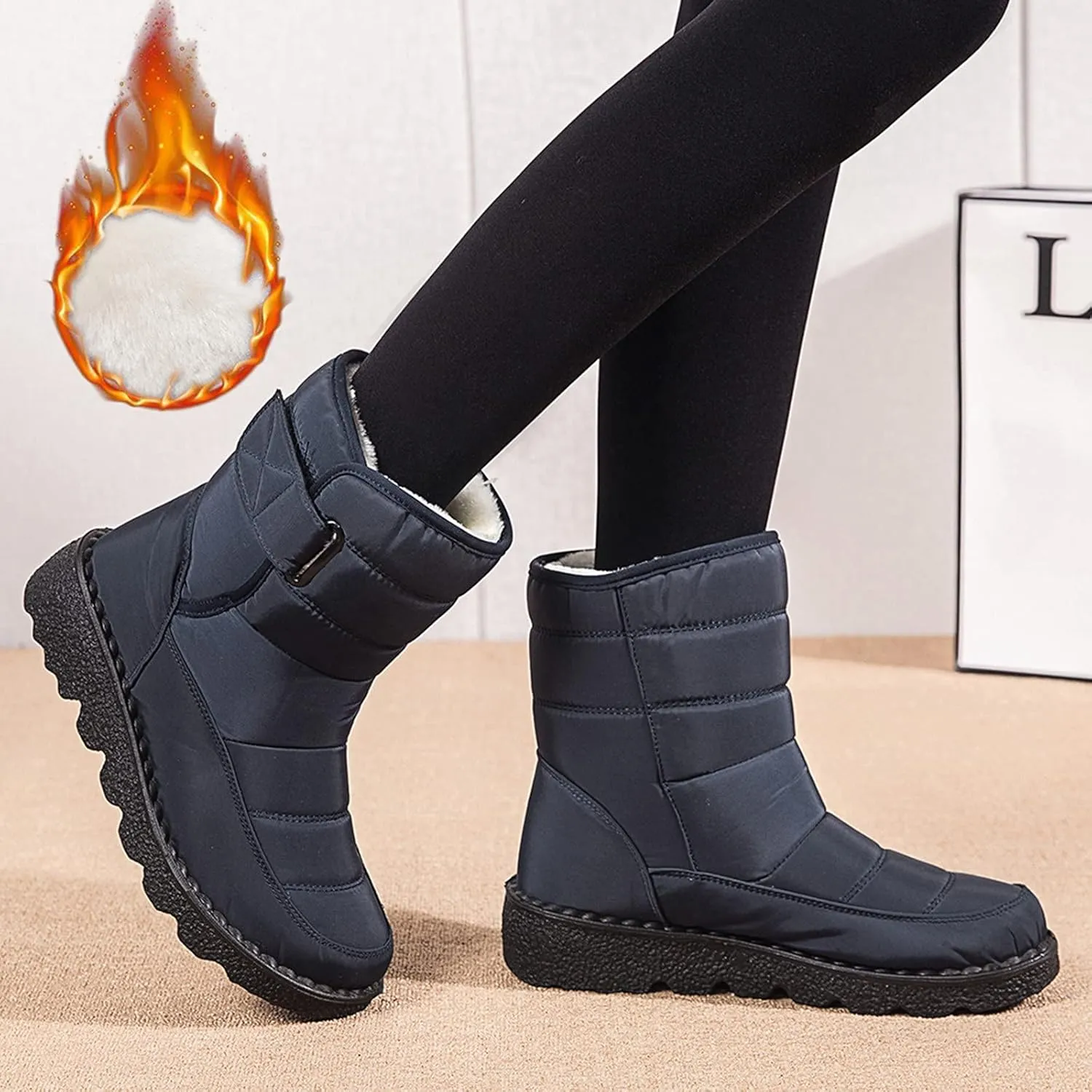 Snow Boots for Women Platform Boots Padded Waterproof Shoes Warm Boots Short Boots Cotton Shoes Plush Snow Boots