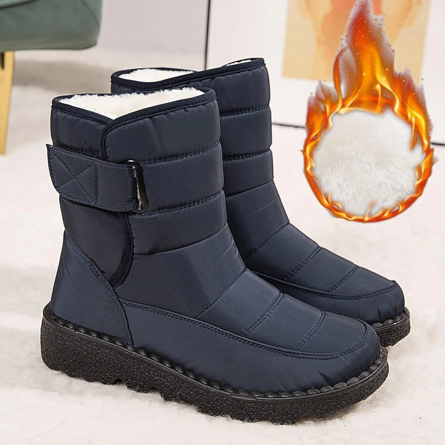 Snow Boots for Women Platform Boots Padded Waterproof Shoes Warm Boots Short Boots Cotton Shoes Plush Snow Boots