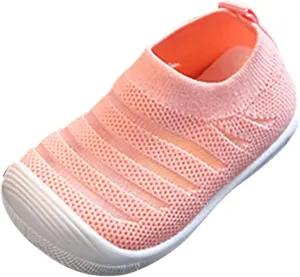 Summer and Autumn Cute Girls Flying Woven Mesh Breathable Flat Solid Color Slip On Comfortable Cat Shoes Size 1 Girls
