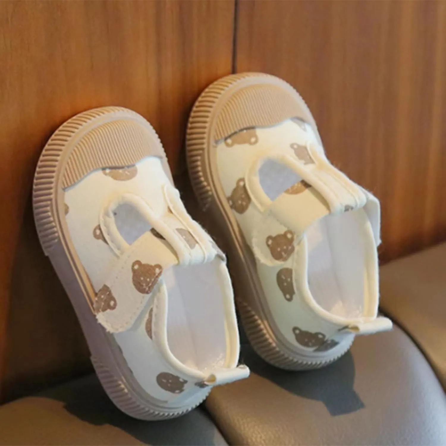 Toddler Baby Girls Rubber Canvas Sneakers Strap Ankle Flat Non Slip Running Sport Shoes Casual Lightweight Sneakers