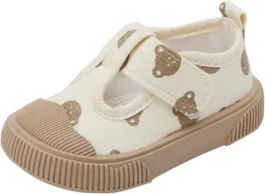 Toddler Baby Girls Rubber Canvas Sneakers Strap Ankle Flat Non Slip Running Sport Shoes Casual Lightweight Sneakers