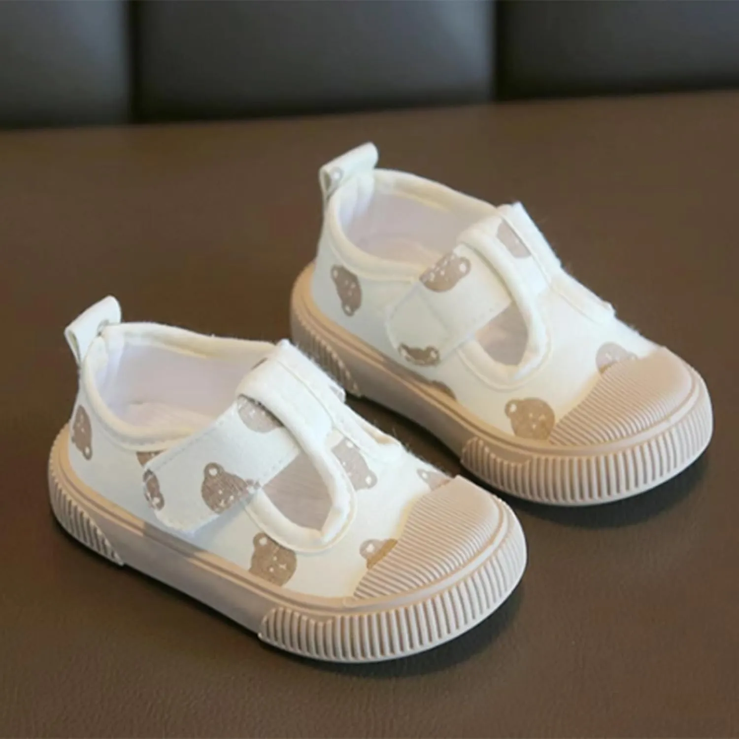 Toddler Baby Girls Rubber Canvas Sneakers Strap Ankle Flat Non Slip Running Sport Shoes Casual Lightweight Sneakers