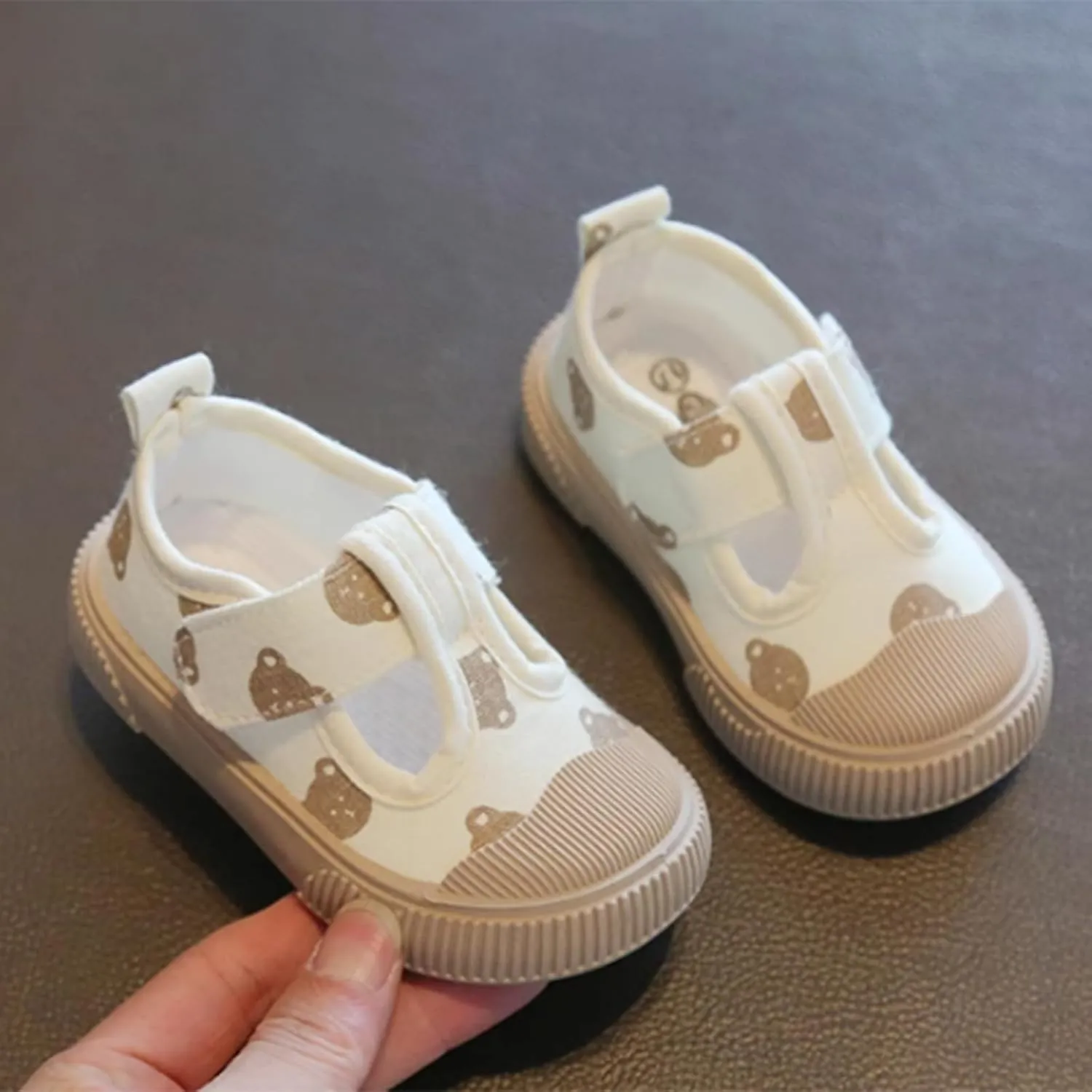 Toddler Baby Girls Rubber Canvas Sneakers Strap Ankle Flat Non Slip Running Sport Shoes Casual Lightweight Sneakers
