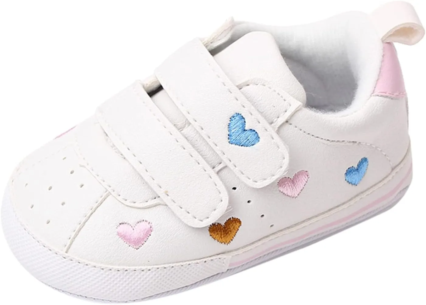 Toddler Boys Girls Flat Bottom Sports Shoes Lightweight Comfortable Double Strap Casual Sneakers for Indoor Outdoor