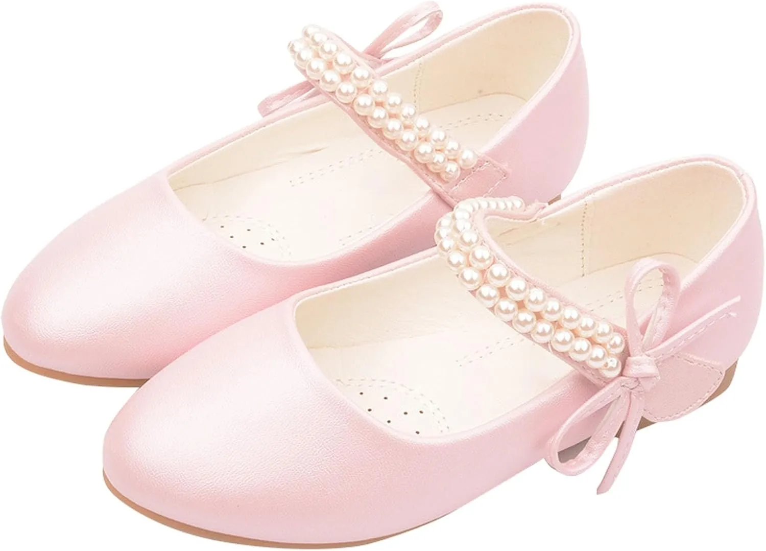 Toddler Girl's Dress Mary Jane Ballet Flats Bow Flower Girl Wedding Party Ballerina Flat Shoes for Girls