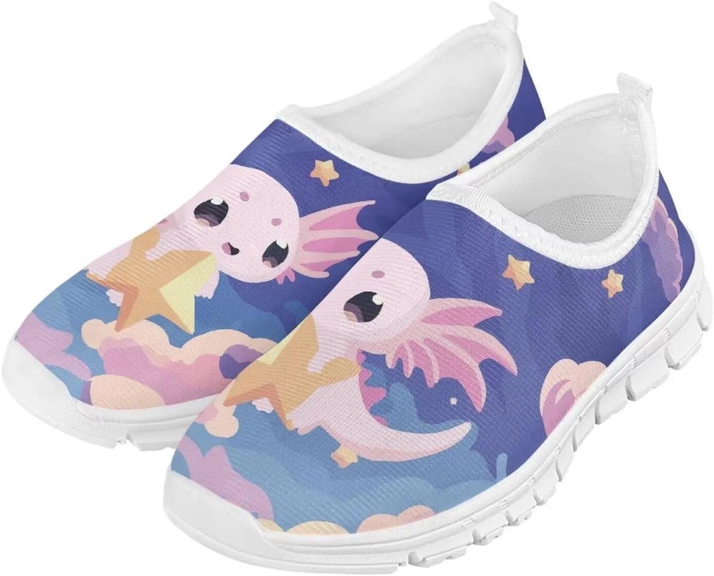 Unisex Slip On Flats Shoes for Boys Girls,Kids Lightweight Elastic Tennis Shoe Comfortable Running Walking Sneaker