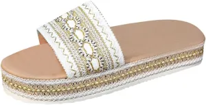 Verdusa Women's Platform SIides Flats Sandals Open Toe Slip On Wedges Sandal