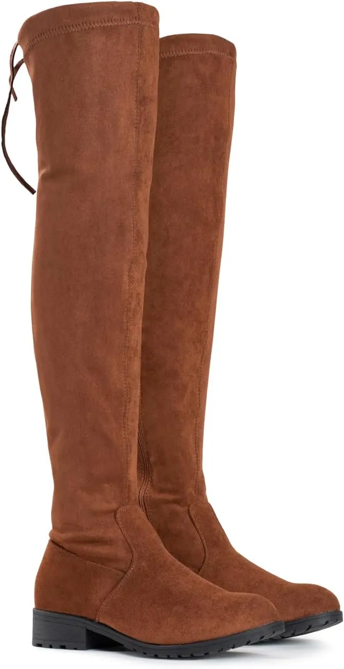 Women Over The Knee Boots Knee High Thigh High Boots Suede Above Stretch Long Fall Winter With Inner Zipper