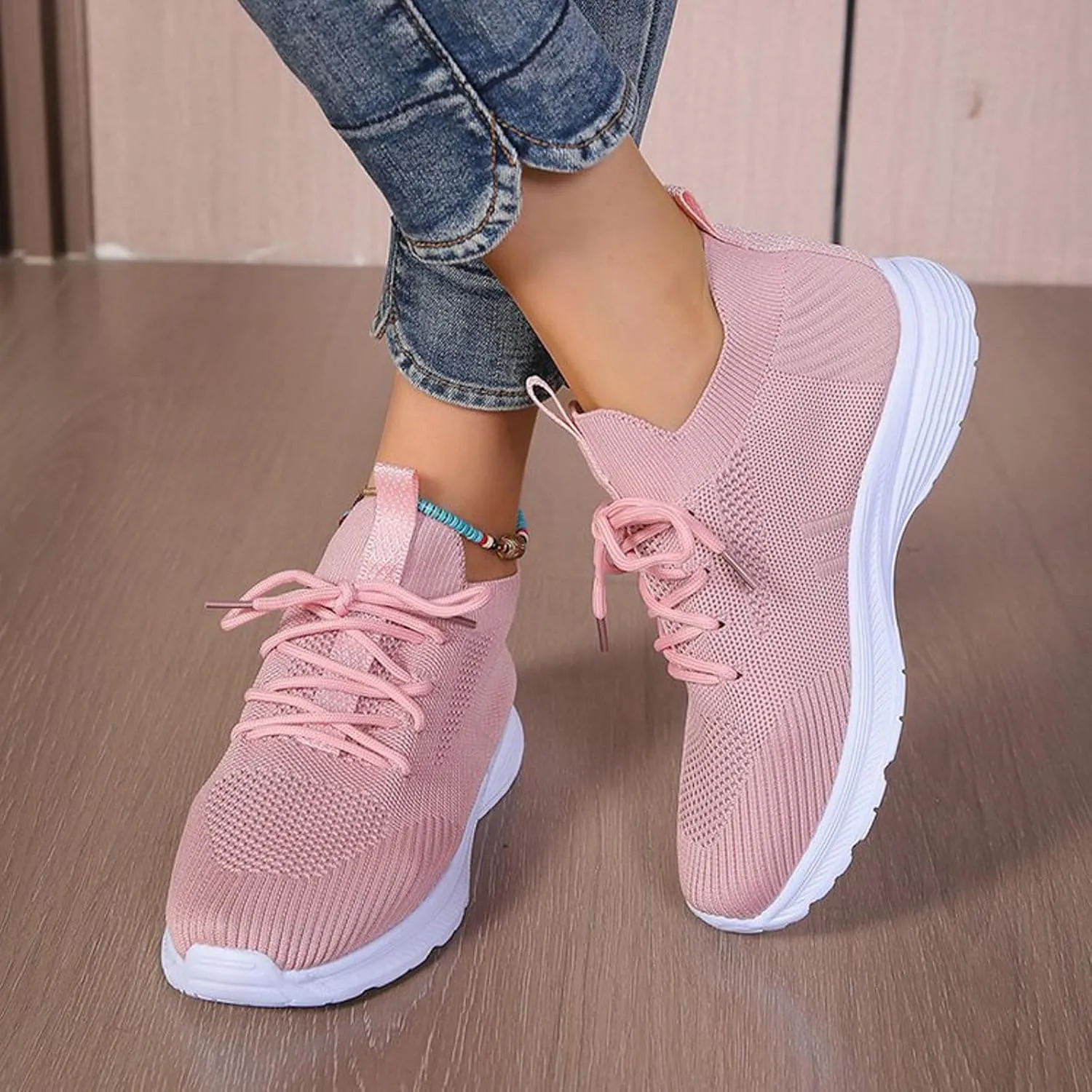 Women Walking Shoes with Arch Support Orthopedic Shoes for Women Comfortable Running Shoes Breathable Mesh Womens Slip On Sneakers Tennis Shoes Lightweight Casual Air Cushion Sneakers