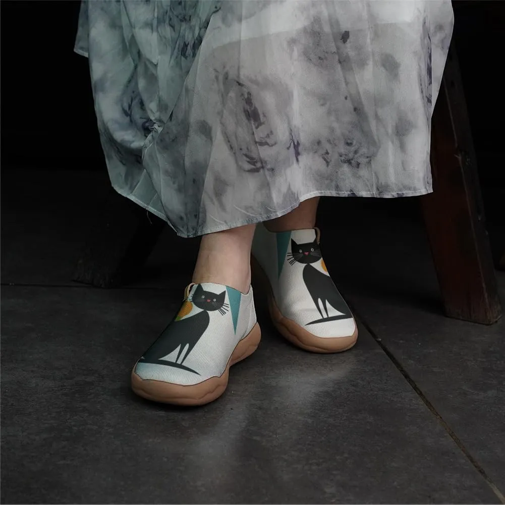 Women's Art Painted Sneakers Casual Slip On Shoes Lightweight Knitted Travel Loafers