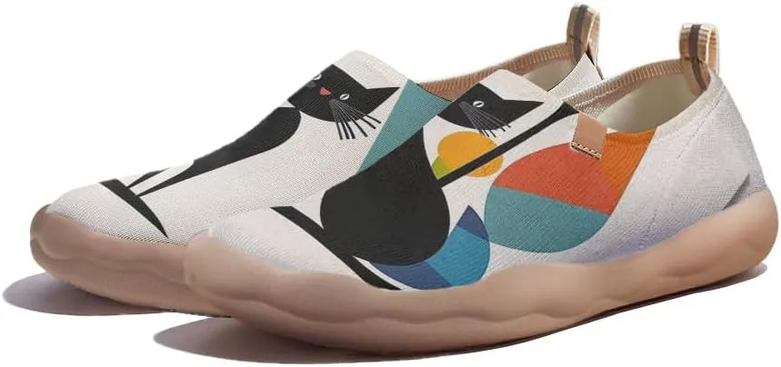 Women's Art Painted Sneakers Casual Slip On Shoes Lightweight Knitted Travel Loafers