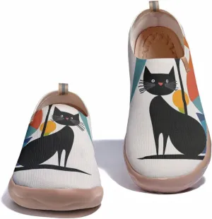Women's Art Painted Sneakers Casual Slip On Shoes Lightweight Knitted Travel Loafers